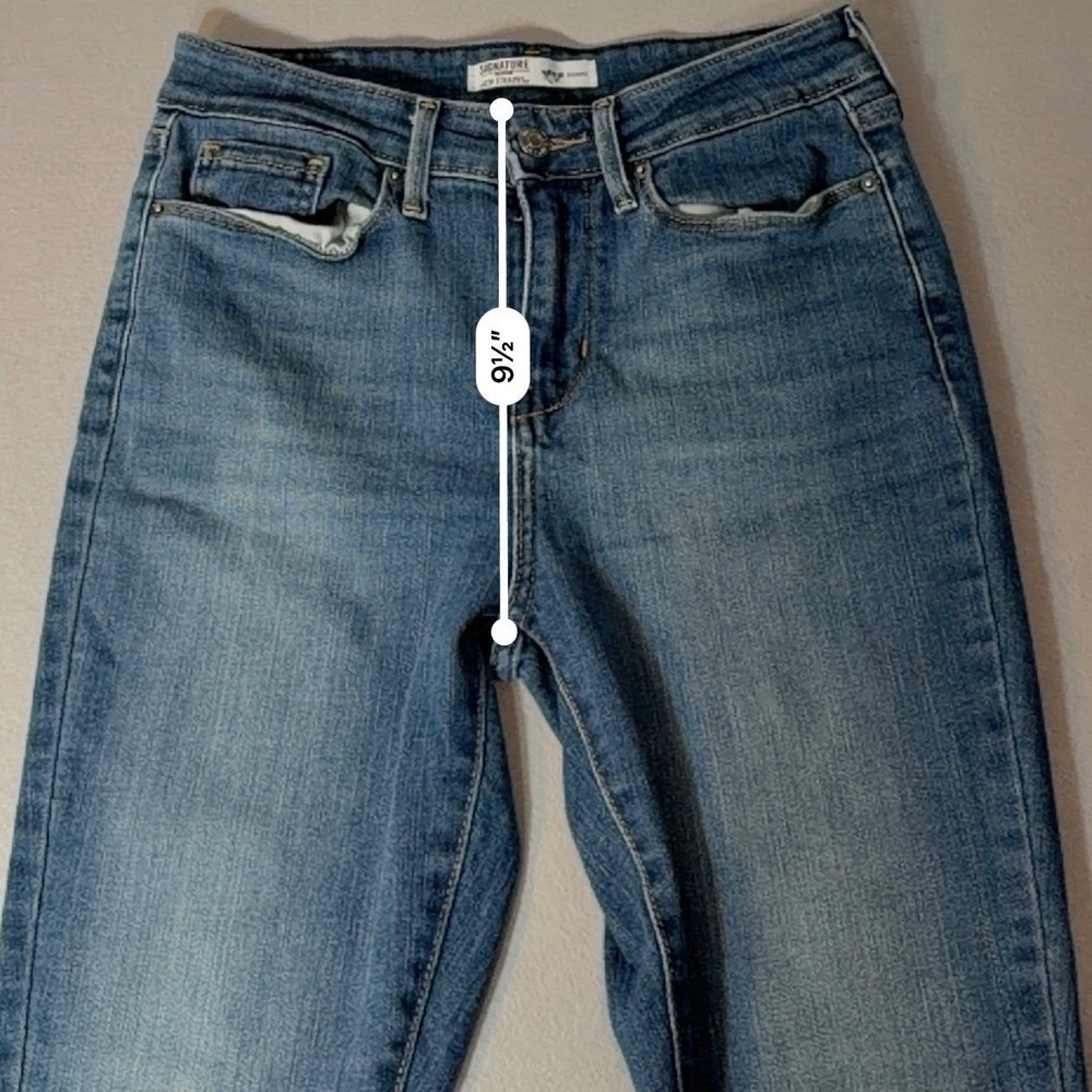 Signature by Levi Strauss Women Mid Rise Stretchy Skinny Jeans Medium Wash Denim - Picture 3 of 6